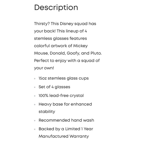 Disney Mickey Mouse & Friends Squad Stemless Glasses - Picture 5 of 5